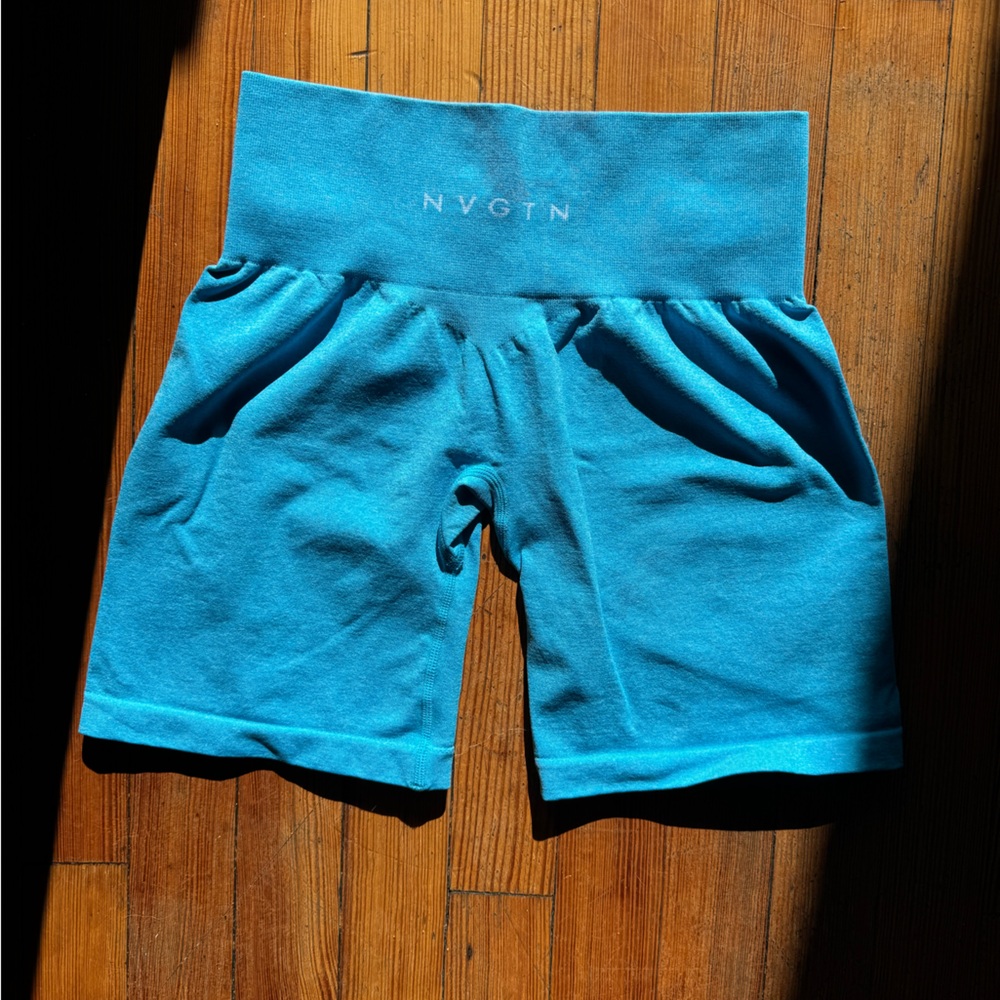 NVGTN Women's High-Waist Turquoise Active Shorts
